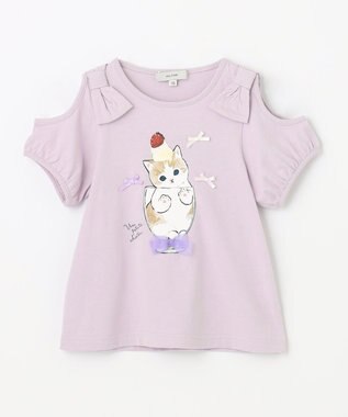 ANY KIDS 【mofusand×any FAM】半袖Tシャツ ラベンダー