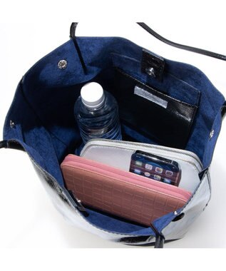 UNBILLION カシュカシュ cachecache / クラッシュメタリック肩入れバケツトートバッグ シルバー