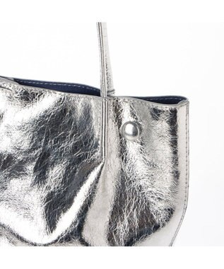 UNBILLION カシュカシュ cachecache / クラッシュメタリック肩入れバケツトートバッグ シルバー