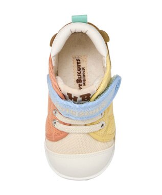 MIKI HOUSE HOT BISCUITS 【11.5-13.5cm】 顔ドン メッシュ素材 ファースト ベビーシューズ 黄