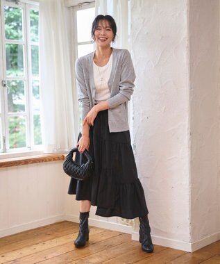 WEGO 【WEB限定/2025年秋冬新作//洗濯OK/毛玉レス/MLXLサイズ展開/オフィス/カジュアル】ベーシックニットカーディガン 杢グレー