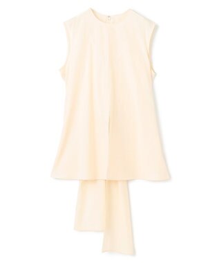 BEIGE， 【洗える・GISELe 6月号掲載】MALLOW / バックリボンコットンノースリーブブラウス Meringue