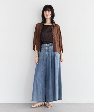 YECCA VECCA 【2点SET】キャミ付きシアードットシャツ Brown