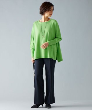 自由区 【洗える】T/R/Wストレッチストレート パンツ ネイビー系