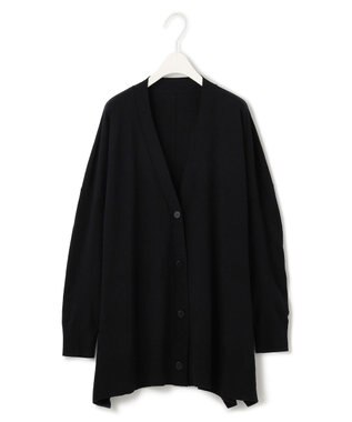 ICB 【洗える】ヴィスコースワイド Vネックカーディガン ブラック系