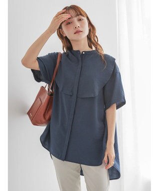 AMERICAN HOLIC フロントフリルブラウス Navy