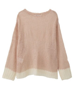 AMERICAN HOLIC モヘアライク配色ニットプルオーバー Light Pink