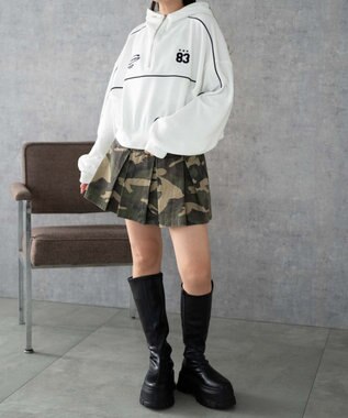 WEGO パイピングハーフジッププルパーカー ホワイト