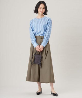 自由区 【SHIHOさん着用・洗える】SOMELOSチュニック ブラウス ラメブルーストライプ