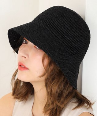 Tiaclasse ラフィアバケットハット ブラック