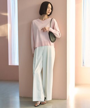 UNFILO L マイビューティ Vネック ニット ピンク