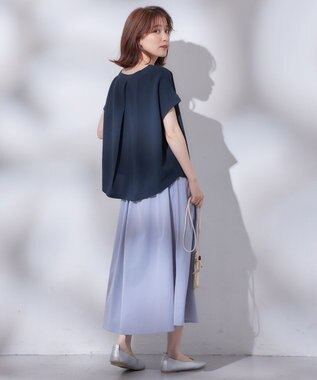 ANY L ミニサッカードルマンスリーブカットソー ネイビー