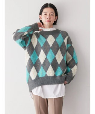 AMERICAN HOLIC バイパチアーガイルニットプルオーバー Gray Mixture