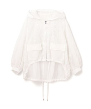 GRACE CONTINENTAL メッシュコンビフーディー ホワイト