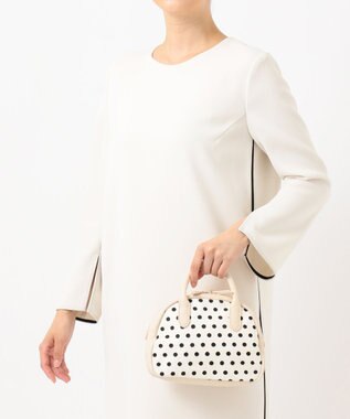 UNBILLION perche 牛革ハラコタイプ×ゴートハーフムーン2wayボストン アイボリー