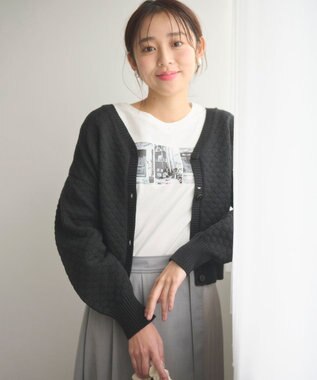 Feroux 【洗える】ポコポコ カーディガン ブラック系