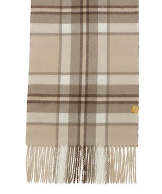 MOONBAT WEB限定【洗える】ミエル (miel) カシミヤ100％ チェックマフラー ベージュ