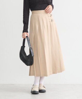 earth music&ecology サイドバックルプリーツスカート Light Beige