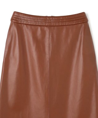 BEIGE， 【Precious 9月号掲載】CLYDE / ステッチベルトラムレザースカート Brown