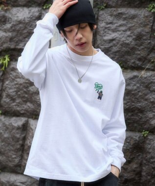 WEGO 【ユニセックス着用ITEM/MLサイズ展開】別注BENDAVISハートワンポイント刺繍T（LS） ホワイト