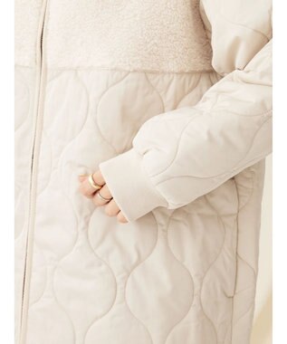 CRAFT STANDARD BOUTIQUE ボア＆キルティングスタンドコート Ivory