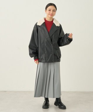 earth music&ecology サイドバックルプリーツスカート Light Gray