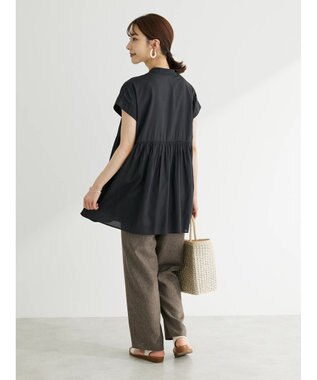 Green Parks 接触冷感　フレンチスリーブチュニック Black