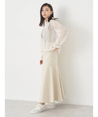 earth music&ecology レースショートシャツ Off White