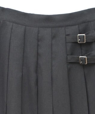 earth music&ecology サイドバックルプリーツスカート Gray