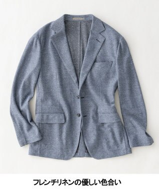 GOTAIRIKU ３年連続売上NO1【吸水速乾/洗える/ストレッチ】ノルマンディーリネン カーディガンジャケット(25/26年モデル) サックスブルー