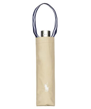 MOONBAT 【軽量】POLO RALPH LAUREN 晴雨兼用日傘 折りたたみ傘 PP刺繍／遮光 遮熱 UV ベージュ×オフ