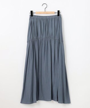 SHARE PARK LADIES 【洗える】ポリエステルシャンブレースカート ネイビー