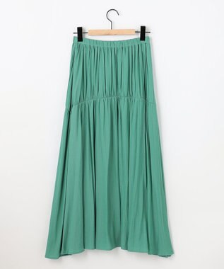 SHARE PARK LADIES 【洗える】ポリエステルシャンブレースカート グリーン