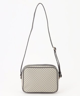 ANY クラシックラウンドショルダーバッグ ベージュ×グレー柄