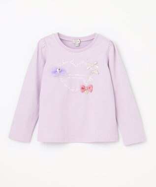 ANY KIDS リボン 長袖 Ｔシャツ ラベンダー