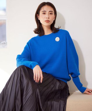 ICB 【洗える】 ウールポリエステルハイゲージ ニット サファイア系