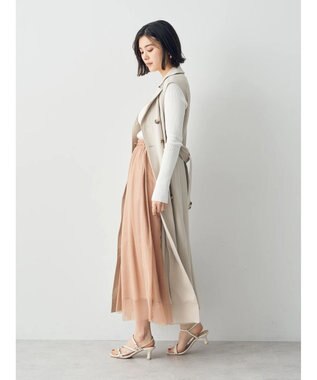 YECCA VECCA ラメチュールギャザースカート Pink Beige