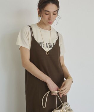 WEGO 【ANGIE VINTAGE】キャミワンピース ブラウン