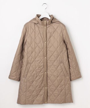 J.PRESS LADIES S 【WEB限定カラーあり・2way】コンパクトタフタキルティング  フーデッド コート ベージュ系