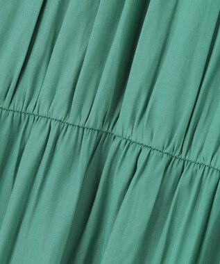 SHARE PARK LADIES 【洗える】ポリエステルシャンブレースカート グリーン