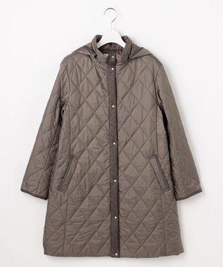 J.PRESS LADIES S 【WEB限定カラーあり・2way】コンパクトタフタキルティング  フーデッド コート スレートブラウン系