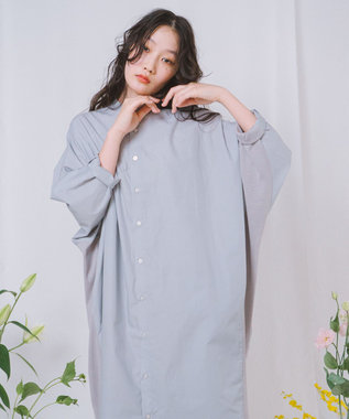 POLS CLIONE シャツワンピース グレイ