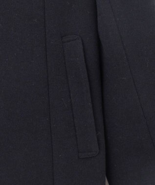 ANY SIS L ウールライクノーカラー ロングコート ネイビー