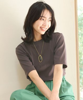 ANY L 【UVケア・接触冷感】コンパクトクルーネックＴシャツ ブラウン