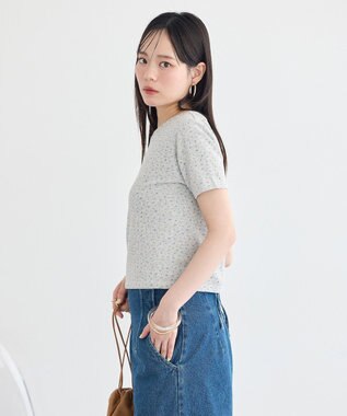 earth music&ecology アイレットミニ裏毛Tシャツ Gray Mixture