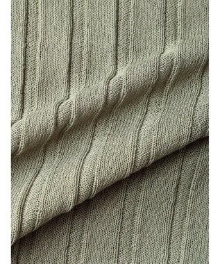 Green Parks 推しニット　リブ編みミドル丈カーディガン Khaki