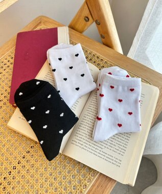WEGO ハート総柄ソックス 柄4
