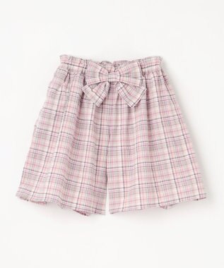 ANY KIDS チェック柄 ショート パンツ ブラウン系チェック