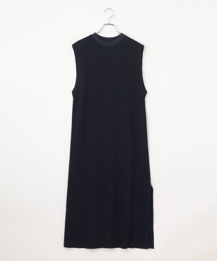 #Newans 【洗える】サーマルノースリーブワンピース ネイビー系