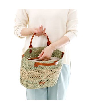 IBIZA ラフィア　2WAYバッグ エメラルドグリーン